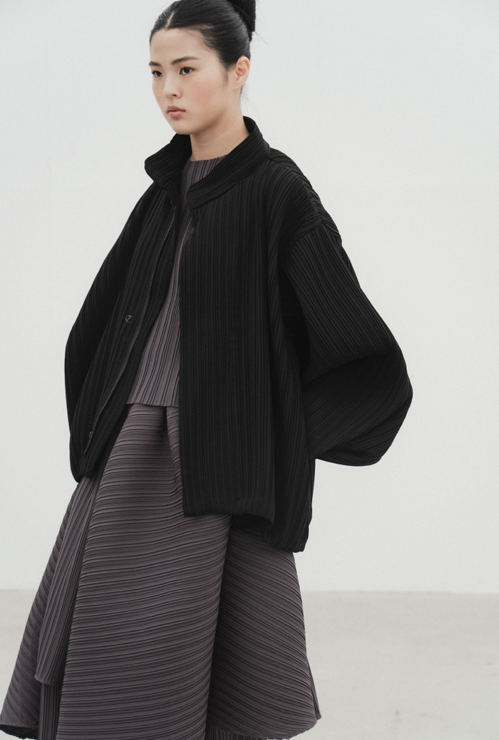 THYSEOUL Unbalance Midi Skirt (Cocoa) — cocoa
